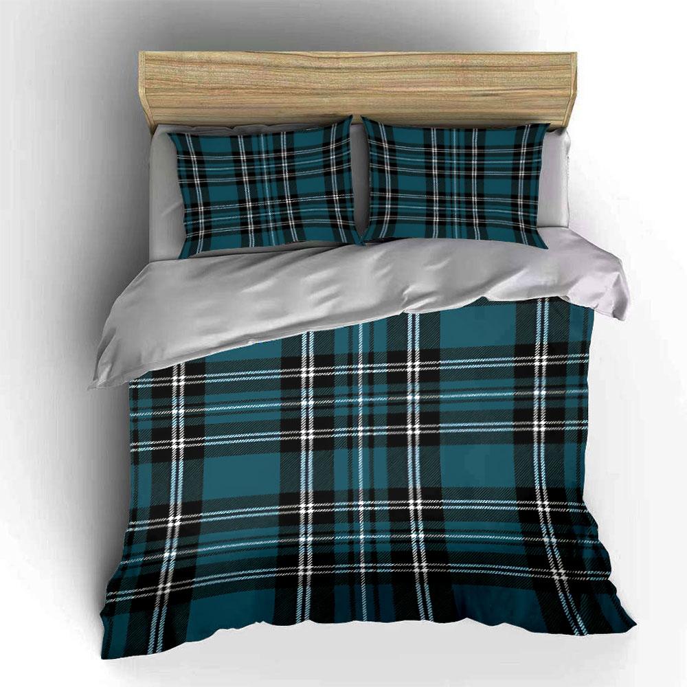Blue and black plaid. Bedding sets Duvet cover sets Duvet covers Pillowcases(1 * Duvet Cover 2 * Pillowcases without duvet insert)
