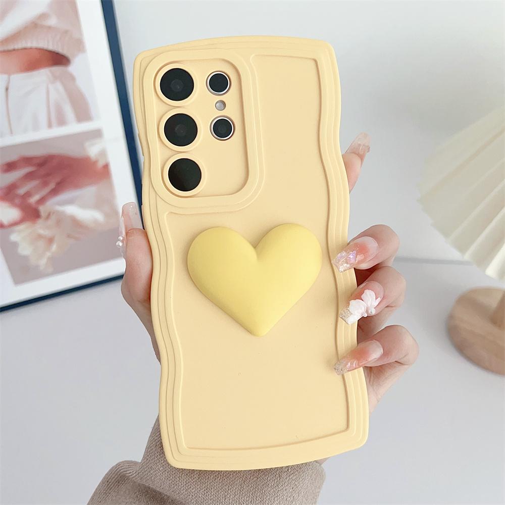 Capa de Celular Fashion 3D Grande Amor Silicone Líquido Para Samsung Galaxy S22 S23 S21 S20 FE Plus S24 Ultra A52 A53 A54 A34 A25 A50 A15 Capa à Prova de Choque