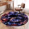 Jujutsu Kaisen Pattern Round Rug, Indoor/Outdoor Mat, for Picnic, Gameroom, Bedroom, Office, Living Room, Home Decor Carpet, Birthday Gift