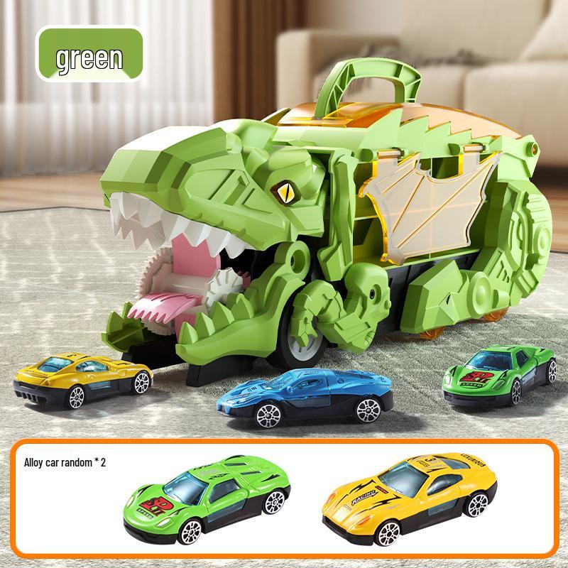 3-in-1 Transforming Dinosaur Toy Car Set for Kids Aged 3-5 with Mini Car Storage