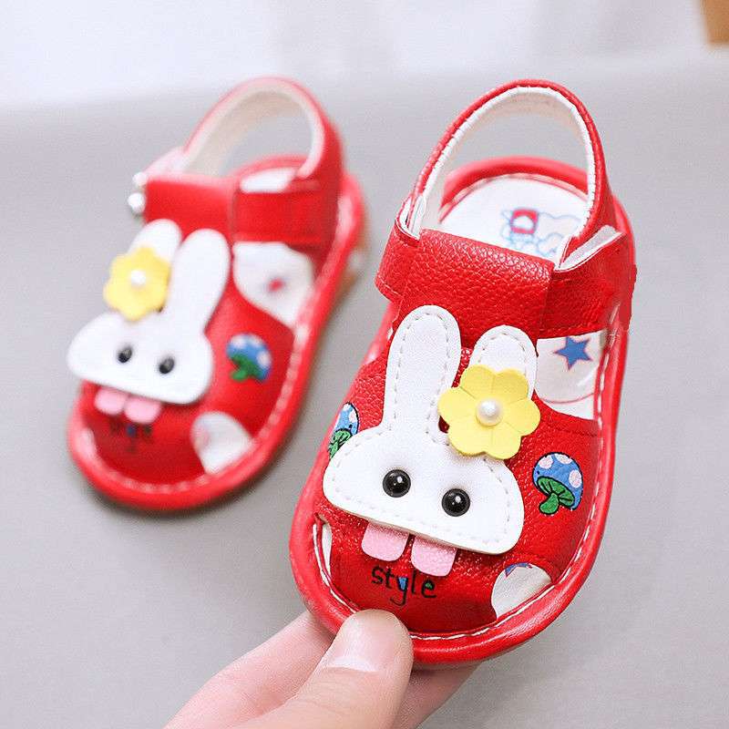 Summer baby sandals baby toddler shoes 0-1-2 years old men and women non-slip soft-soled princess shoes bag head called shoes