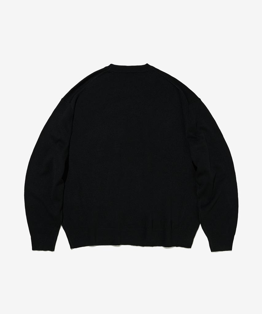 Seutaendeuobeo Crop V-Neck Knit [Black]