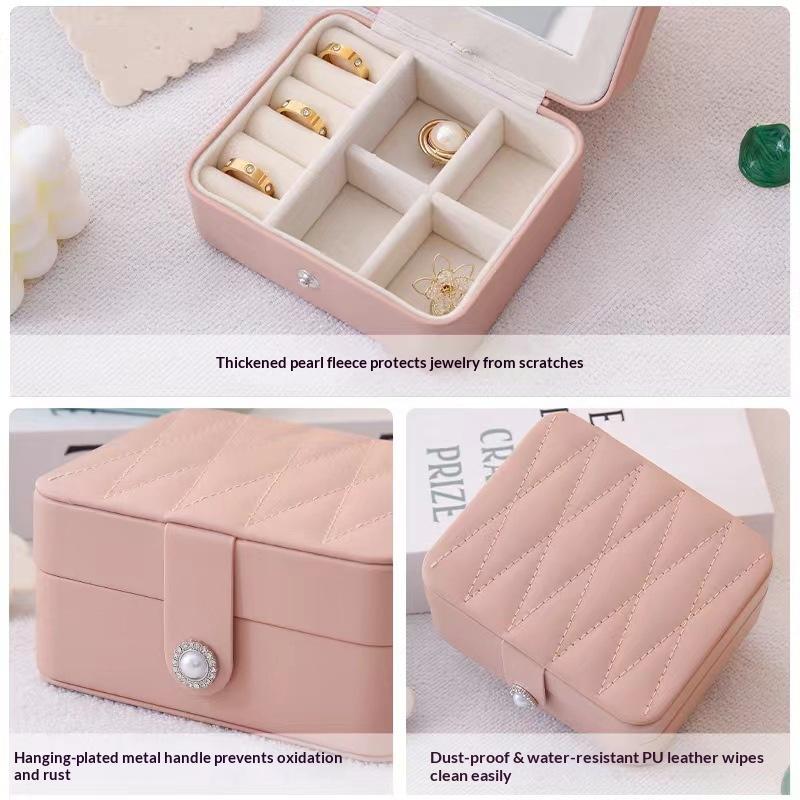Retro Jewelry Storage Box, High-end Exquisite Necklace, Earrings, Ring, Small Travel Portable Jewelry Storage Box