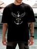 New Fashion Comfort Unisexs Retro Cotton Winged Anchor Graphic Printed Short Sleeve T Shirt Summer Casual Streetwear for Unisex