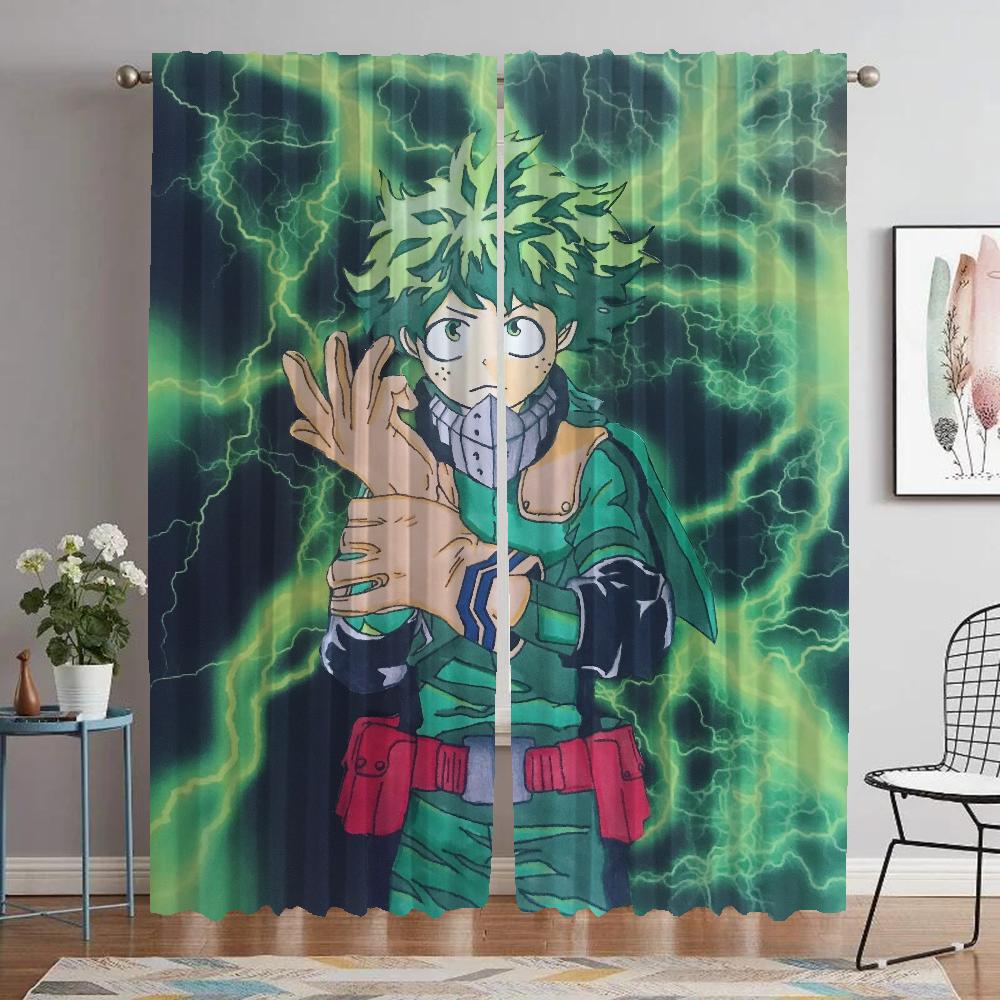 

Шторы My Hero Academia для гостиной, шторы для комнаты, 2-х панельные перегородки, украшения для Хэллоуина, шторы для интерьера дома, кухни W50xH70cmx2pcs-CL