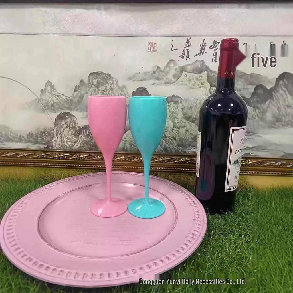 18 Oz. High-Stem PS Plastic Wine & Champagne Glass - Color-Changing, Transparent