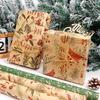 Crease-Free Christmas Gift Wrap Roll with Floral & Bird Designs, Yellow Kraft, 43x300cm