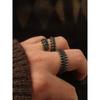 Night Works "Controversy" European and American Retro Dark Vintage Animal Spine Ring for Men and Women Large Size Rock Style