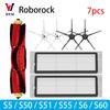 עבור אביזרים לשואב אבק Roborock S5 S50 S51 S55 S6 S60 S6 Pure: מסנן HEPA, מטלית מיקרופייבר, מברשת צדית, מברשת ראשית, חלקי חילוף