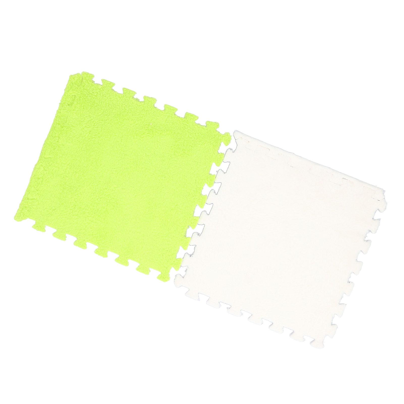 10pcs Plush Foam Interlocking Floor Mat Soft Anti Slip Cuttable Color Block Thickened Foam Tiles Area Carpet