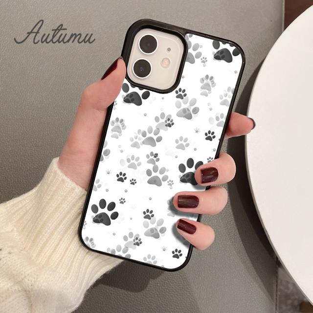 Cat Paw Print Art Phone Case for iPhone 11 12 13 14 Pro Max Mini X XR XS SE 2020 6S 7 8 Plus Samsung Galaxy S21 S22 Cover Shell