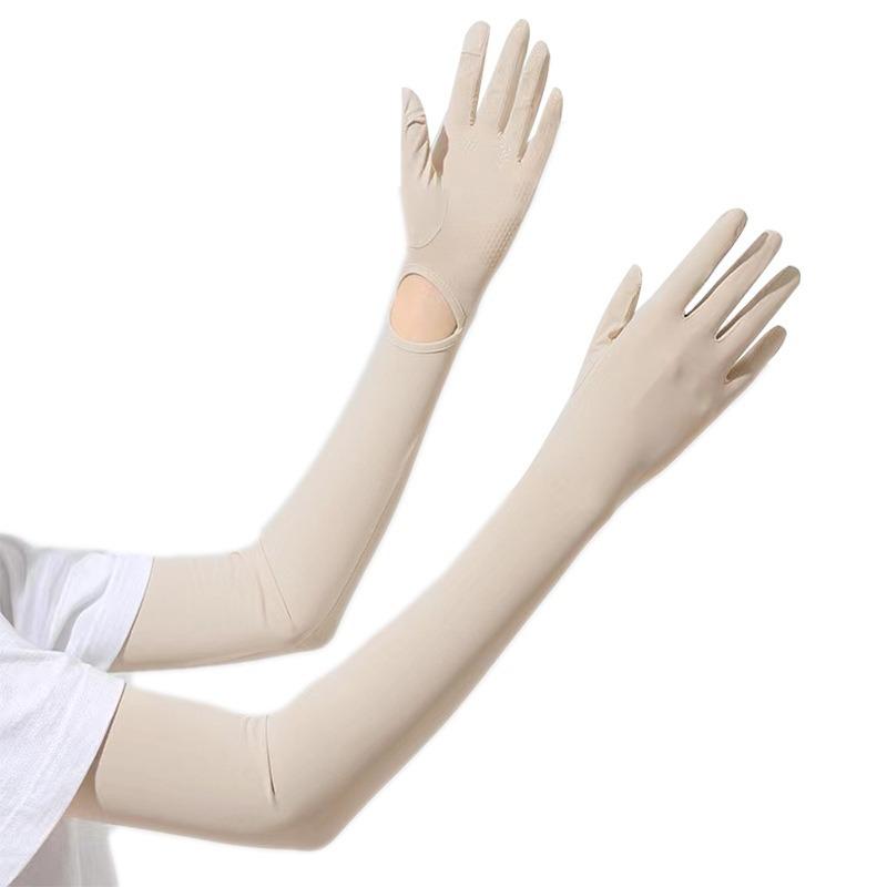 Sonnenschutzhandschuhe, Damen UV-beständige Eishandschuhe, EisSeidenhandschuhe, Dünn für Radfahren, Outdoor-Fahren mit Touchscreen white