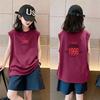 2026 Summer Collection: Stylish Pure Cotton Sleeveless Vest for Medium and Older Girls