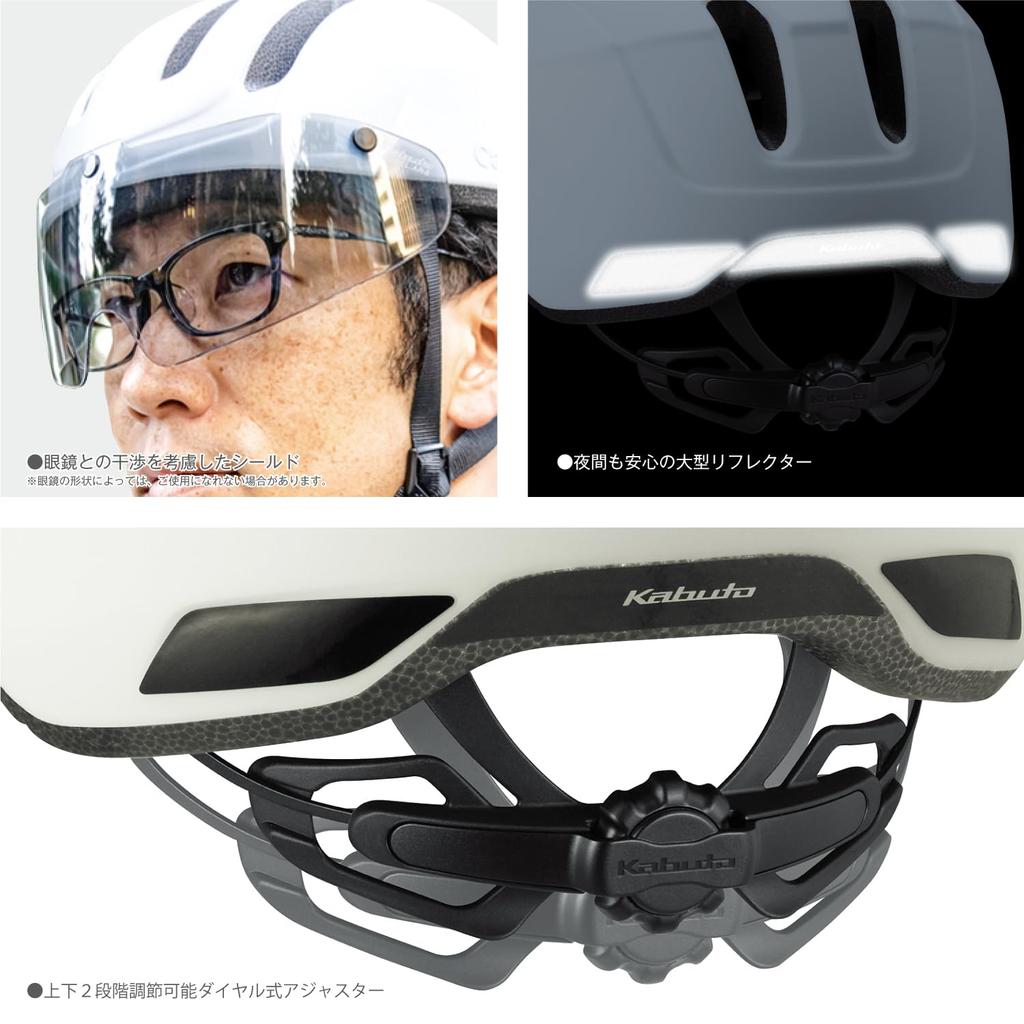 OGK KABUTO Bicycle Helmet Matte Ash Navy CANVAS-SMART M/L (Head Circumference 57-59cm)