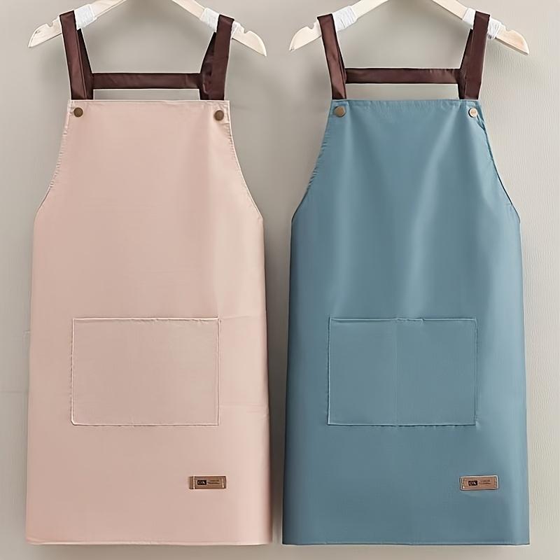 1pc Unisex Adjustable Thin Polyester Blend Apron - Solid Color Simple Design, 4 Colors, All-Season Kitchen & Dining Use for Cooking, Baking, Serving