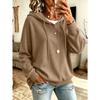 Women S Solid Drawstring Hooded Knit Loose Fit Casual Sweatshirt With Pockets