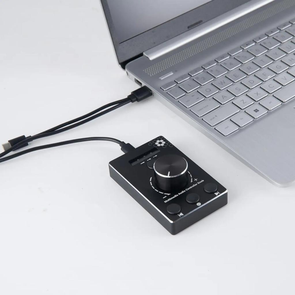 U8 Multimedia Volume Control Knob for Mac/Win 10/8/7 Aluminum Alloy Audio Adjuster with Mute Function