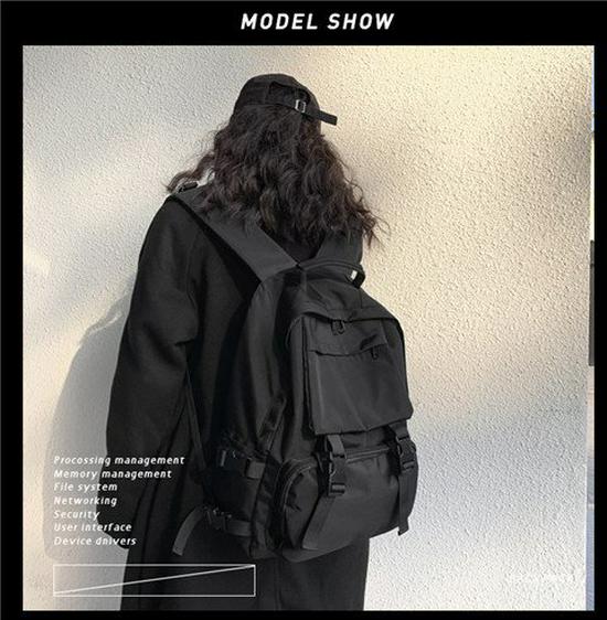 Korean-Style Harajuku Backpack for Girls and College Students - Large Capacity, Dark Design, All-Match