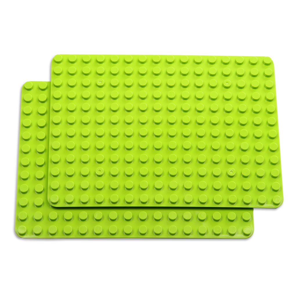 

INIBUD Baseplates, Block Plates, Duplo Compatible, Rounded Corners, 16x12mm, Set of 2, Light Green