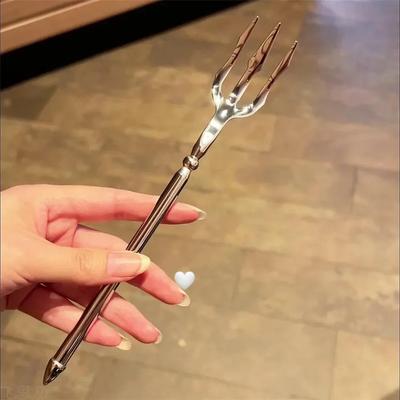 Sea God's Trident Stainless Steel Forks Cutlery Anti-rust Tableware Food Picks Fruit Fork for Upscale Restaurant Man Woman Gift
