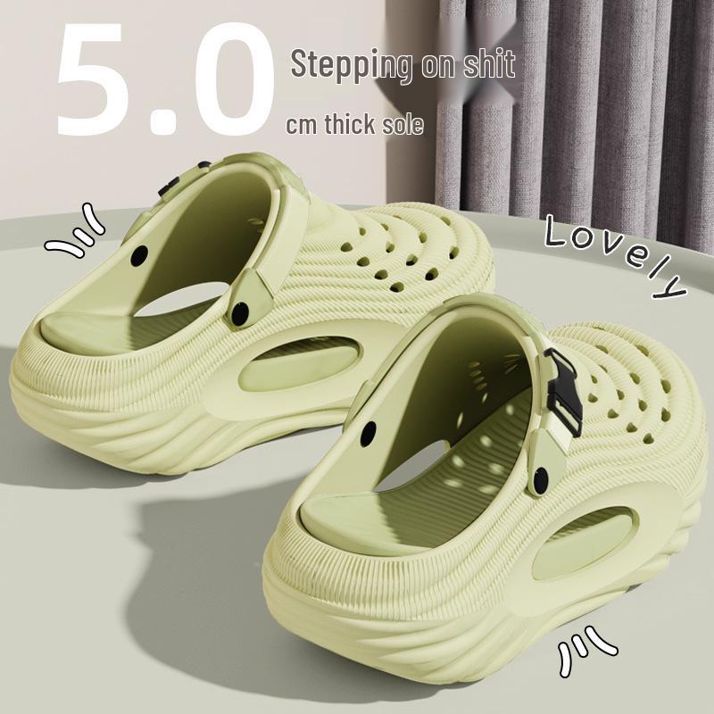 Pánské prodyšné zahradní pantofle: Neformální plážové sandály na silné podrážce, pantofle s kulatou špičkou, letní obuv.