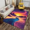 Sunset Landscape with River Suitable As a Non-slip Mat for the Living Room or Bedroom Sofa