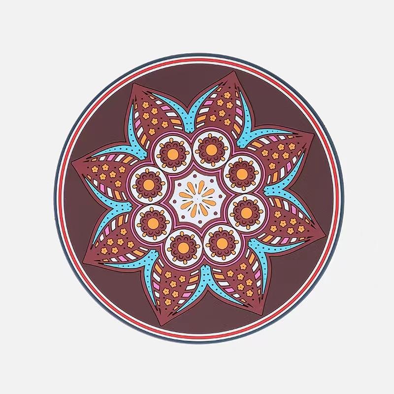 Silicone Hot Pot Pads for Kitchen Round Trivets for Dining Table Cooking Potholders Art Mats Heat Resistant Pot Holders Coaster