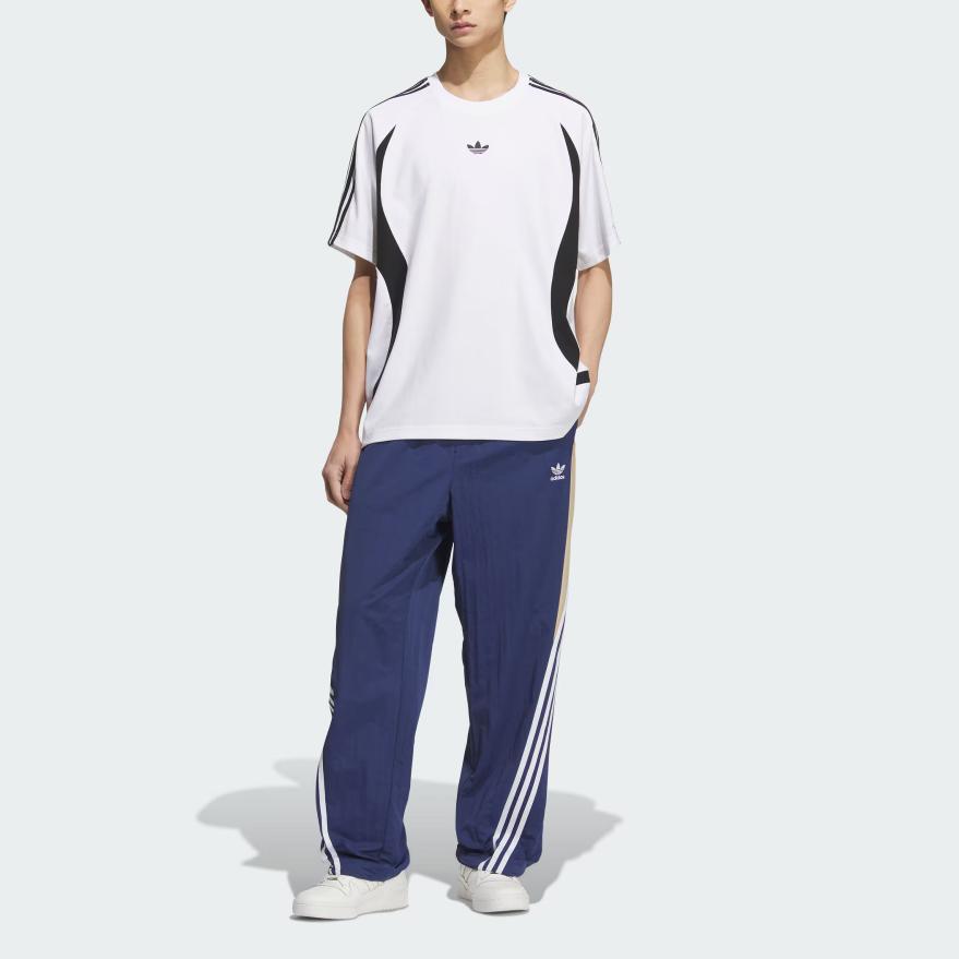 Adidas Originals Loose Fit Simple Striped Casual Knit Sports Pants Men Bottoms Tech-Indigo KC3133