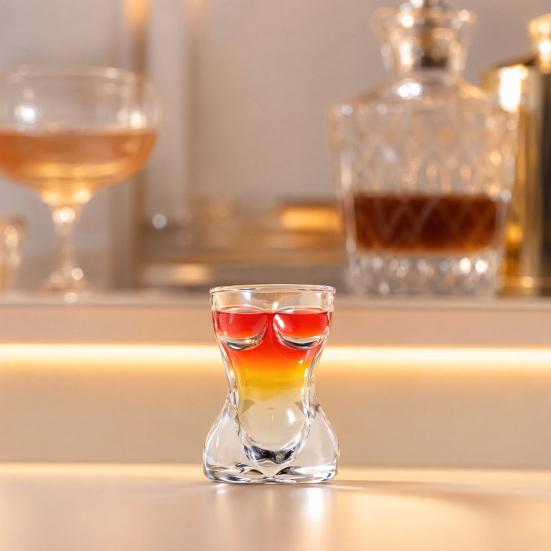 Weinglas Körperkunst Tasse Transparent Dickwandiges Weinglas für Party Whiskey