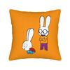 Simons Super Rabbit  Bunny Cartoon Square Pillow Case  Cushion Covers Vintage Zipper Decorative Pillowcase for Home xcm