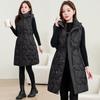 Warme Daunen-Baumwollweste Damen mit Kapuze mittellang und lang Baumwolljacke Weste Taillenweste Baumwollweste Jacke
