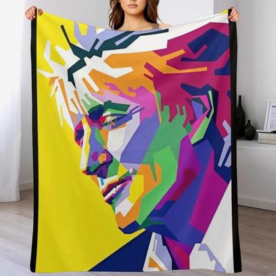 Awesome Colorful Rod Stewart Throw Blanket Color Fast Cozy Throw Blanket