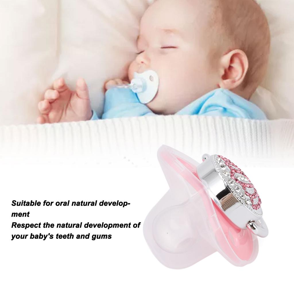 Sucette pour bébé Couronne Strass Silicone Souple Sans BPA Sucette Bébé Sûre Taille M