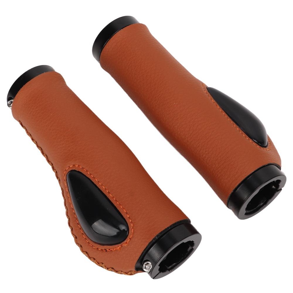 1 Pair Easy Installation Leather Bike Grips Leather Handlebar Cover  Mountain Bike Riding