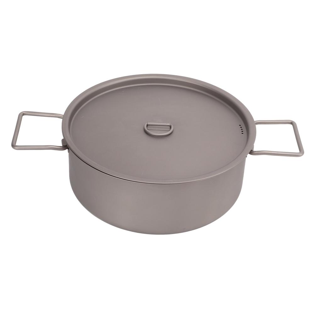 Titanium Pot 3‑5 People Portable Cooking Pot with Foldable Handles for Outdoor Camping Hiking