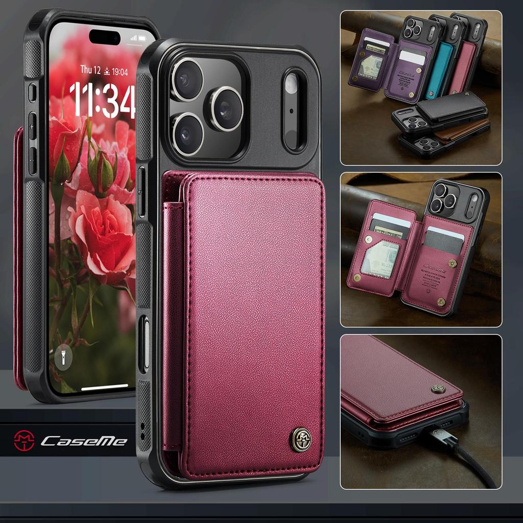 Wallet Card Holder Case for iPhone 17 16 15 14 13 12 11 Pro Max XS XR 6 7 8 Plus SE2 Artificial Leather Cover