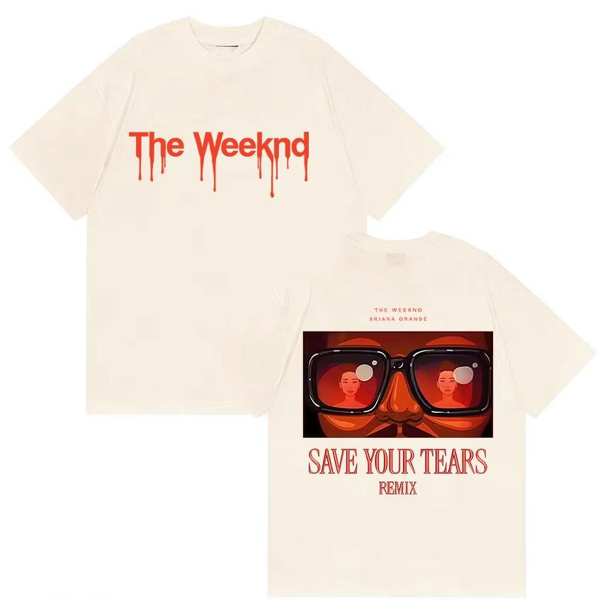 The Weeknd Ariana Orande New Album Graphic T Shirts Mens Womens Vintage Hip Hop pure Cotton Tshirt Fans Streetwear