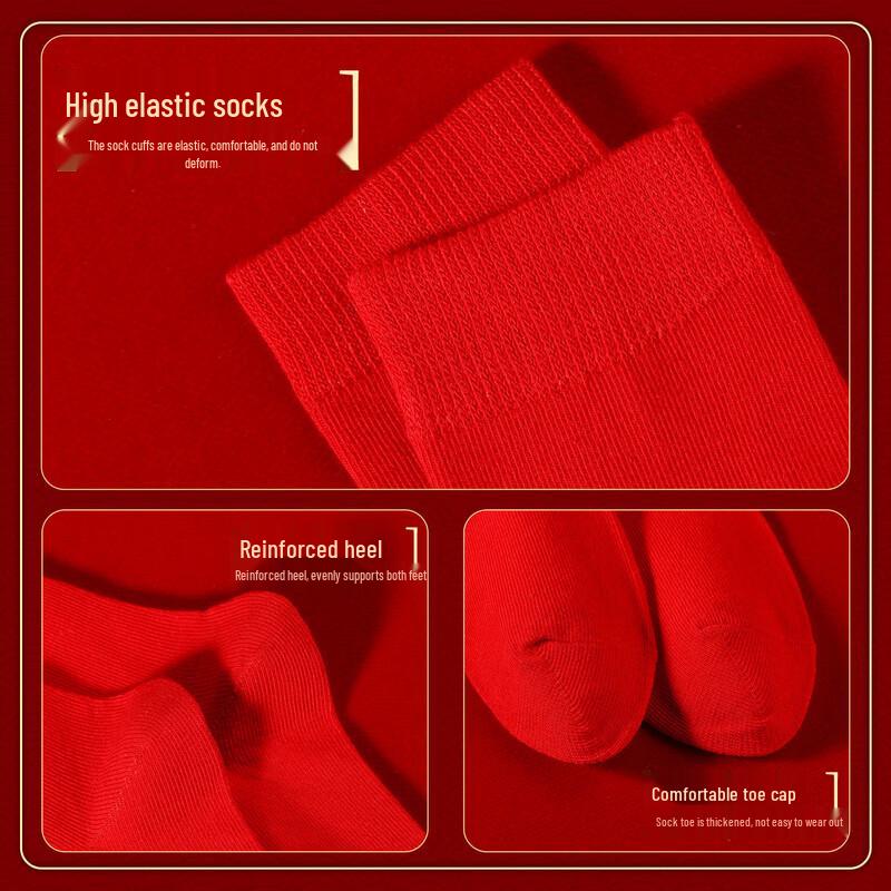Lonsa Men's Red Cotton Antibacterial Boxer Briefs & Socks Set