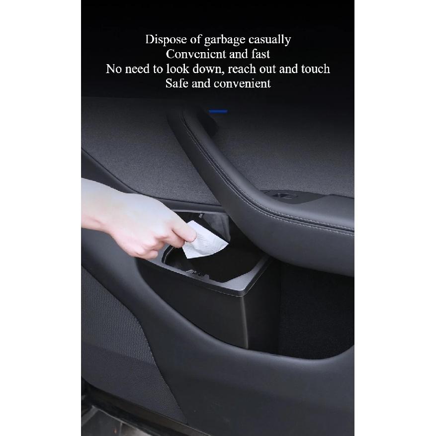 For Front Door Storage Trash Can for Tesla Model Y Juniper 2025 Car Door Storage Box Multi Functional Storage Box Car Accessorie
