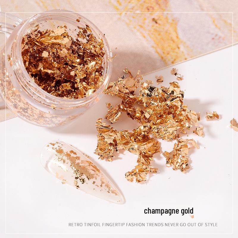 Ultra-Thin Gold & Silver Leaf Nail Art Decoration Flakes & Stickers
