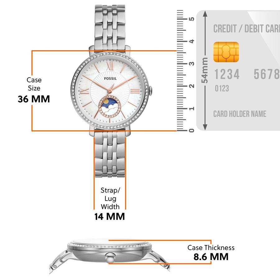 Jacqueline Series Women's Quartz Watch with Sun and Moon Phase Display Elegant Design ES5164