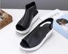 Mote Kvinner Sommer Kvinnelige Sandaler Vintage Wedges Plattform Sko Peep Toe Sandal Høye hæler Sko
