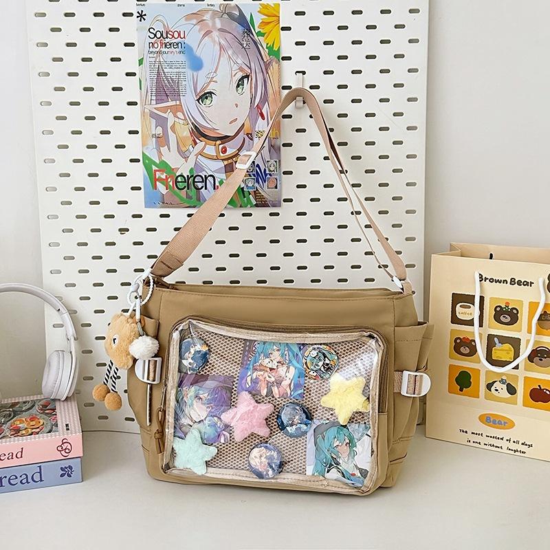 Women's High-capacity Mailman Bag Versatile Simple Transparent Shoulder Bag Messenger Bag Student Class Crossbody Bag Daily Commuting Bag Tote Bag