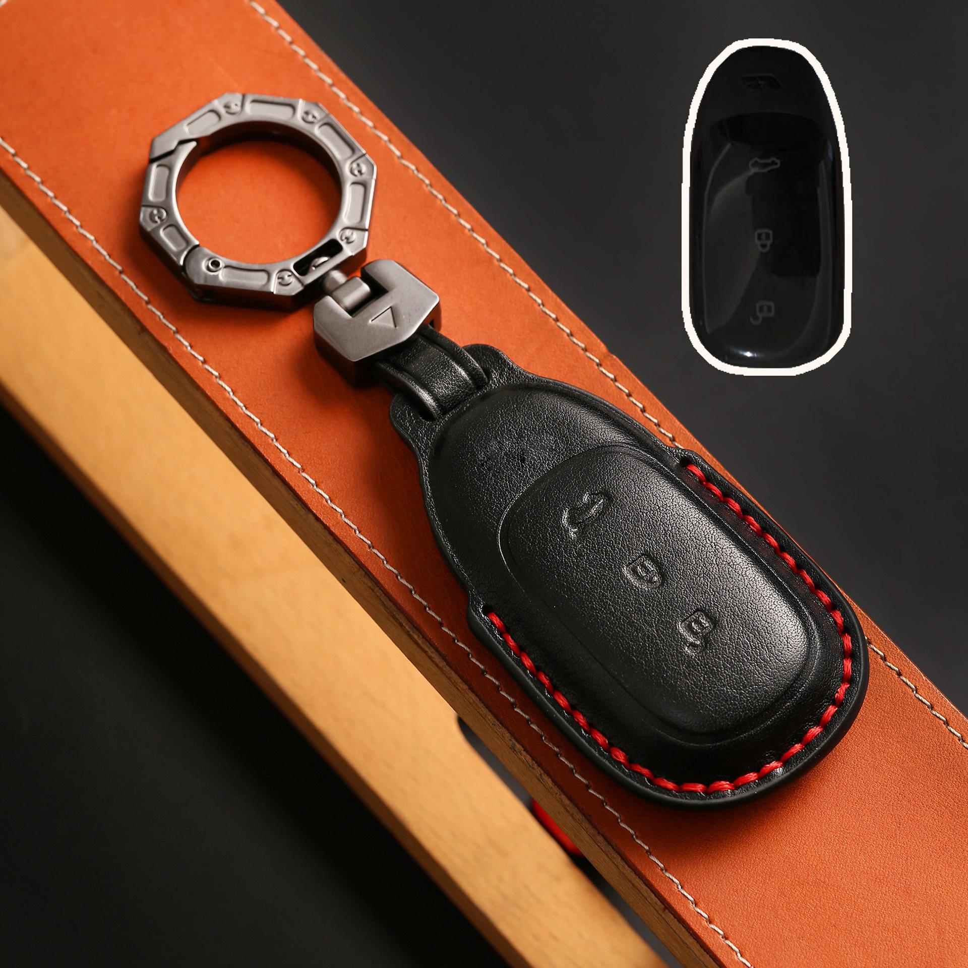 

Applicable to 2021 ideal one key cover, new ideal special leather car all-inclusive protective shell buckle modified male чёрный