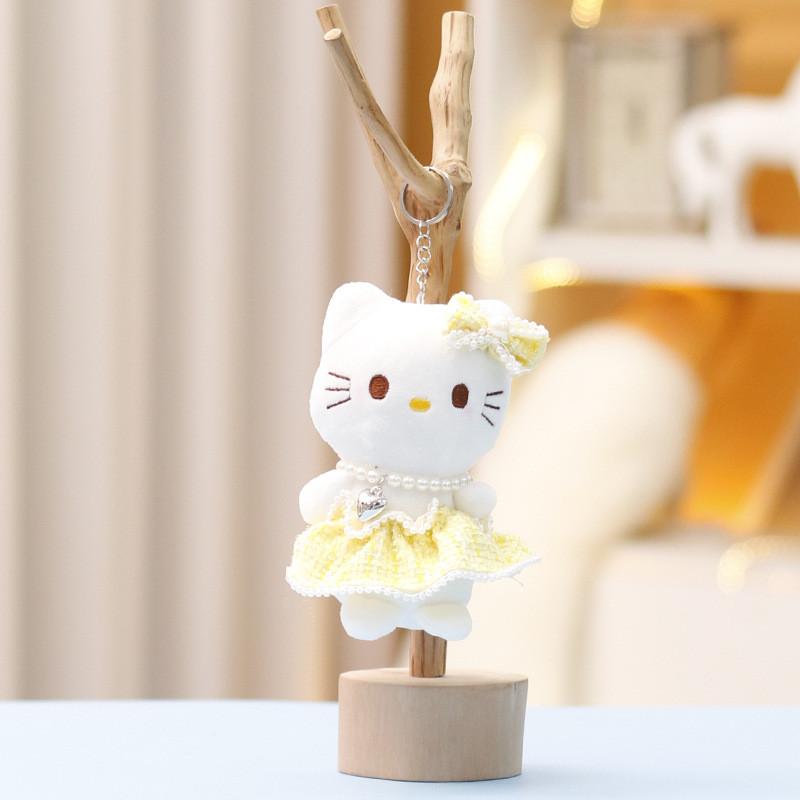 Pendant Plush With Artificial Pearl Necklace And Plaid Skirt Decor