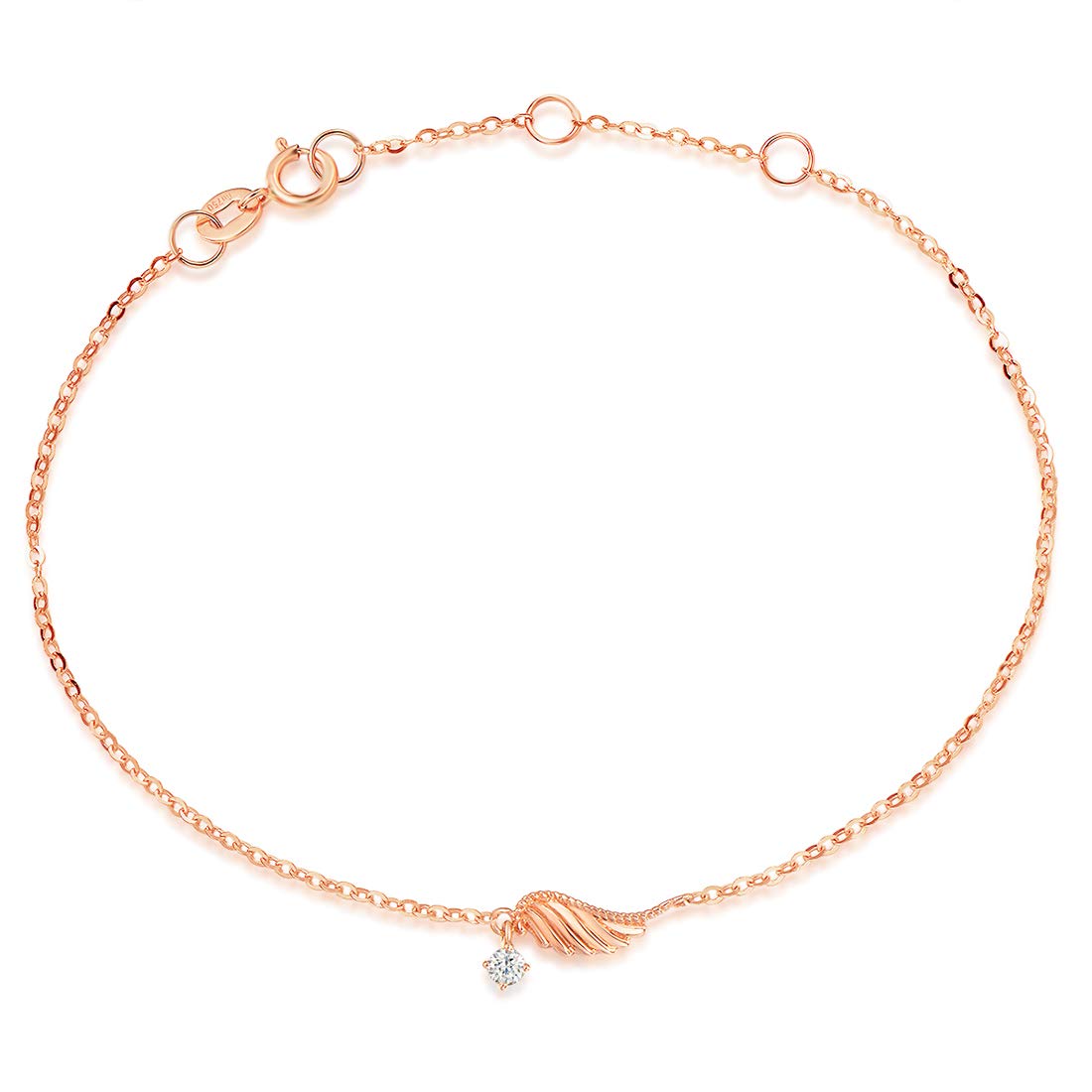 

FANCIME Diamond Bracelet K18 Pink Gold Angel Wings Lab Grown Lab Diamond Gift Wrapping Included Birthday Anniversary Day Christmas Present Gift