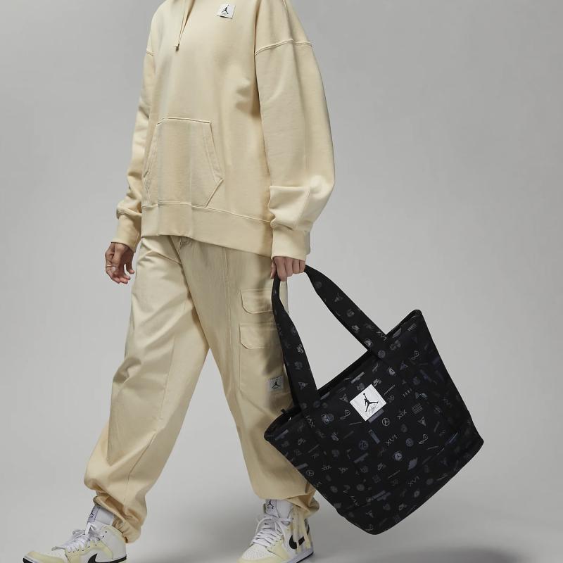 Jordan Cotton Tote Bag Shopping Bag Totes Handbags Regular Unisex Black Jordan WA0785-023