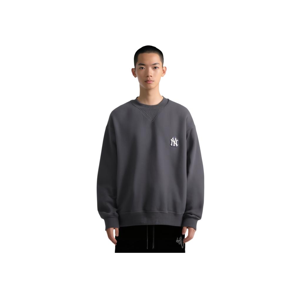 MLB New York Yankees FW22 Solid Color Pullover Crewneck Sweatshirt Men sweatshirt Dark-Gray 3AMTB0526-50CGS