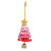 Knitted Christmas Tree Ornament Multi-Layered Mini Crochet Christmas Tree Hanging Decoration with Bell And Star Top Colorful Small Xmas Tree