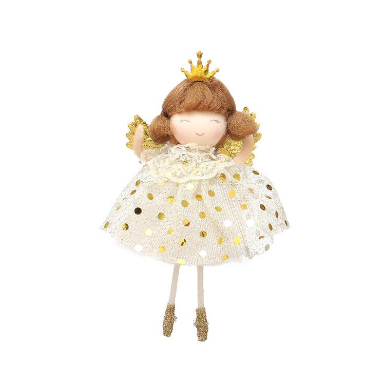 

Рождественская фея Сердце Ангел Украшение - Милая подвеска в виде девочки для украшения елки Gold Bubble Skirt Crown Angel